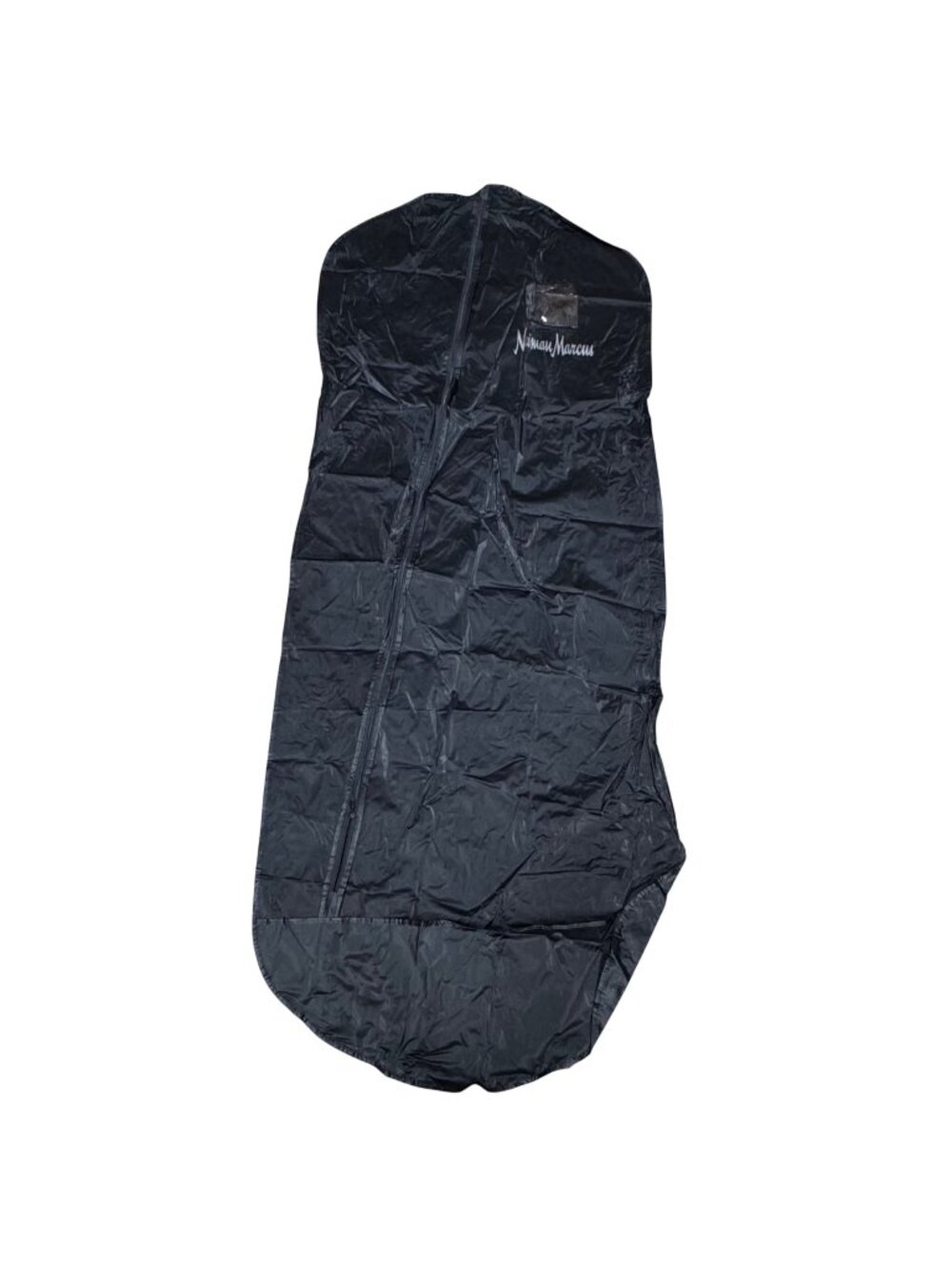 Neiman Marcus Black Nylon Garment Bag Zipper & Transparent ID Pocket 54.5" x 22"